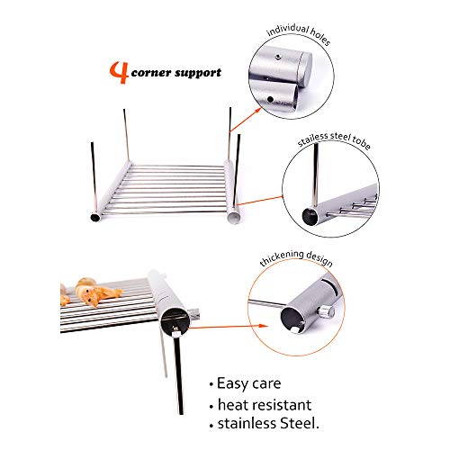 KKmoon Churrasqueira portátil de aço inoxidável Grelha compacta dobrável para churrasco Mini-bolso G