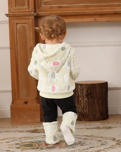 Image of Jecson Toddler Girl Clothes Baby Girl Fleece Hoodie Outfits Thick Thermal Winter Leggings 2Pcs Clothing Sets 6M-4T
