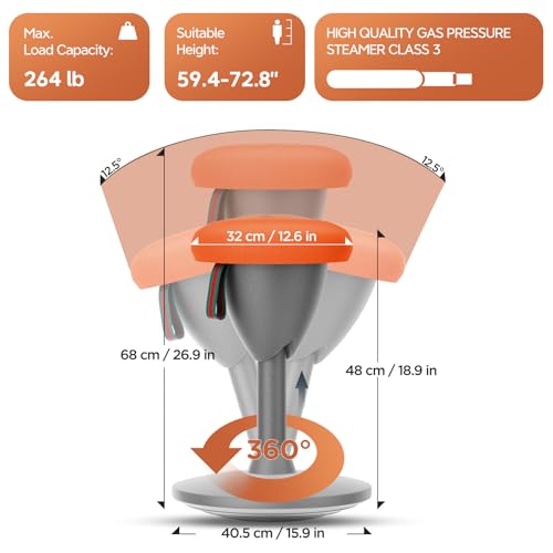 Image of Adjustable Standing Desk Chair, Ergonomic Wobble Stool Standing Desk Stool, Encourage Good Posture, Height Adjustable 19-31 inch, Non-Slip Base, Active Chairs for Adults