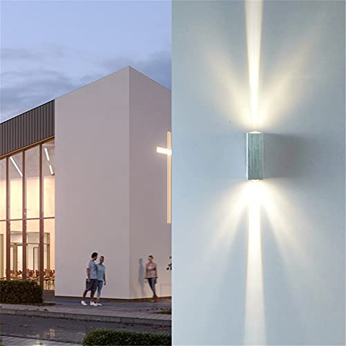 Applique murale extérieure étanche 6W LED argent IP65 design en aluminium moderne pour jardin et porche