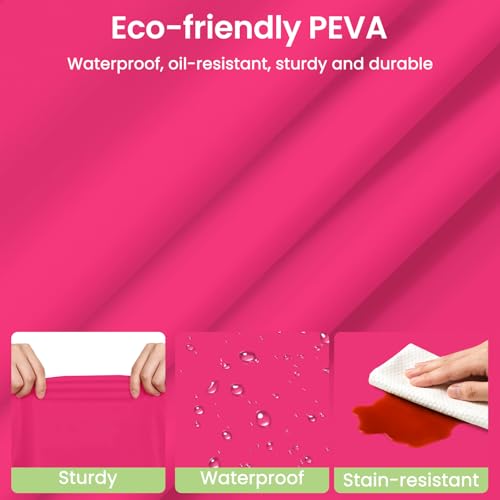 Image of LANLISA 4 Pack Hot Pink Plastic Tablecloth, 54 x 108 Inch Rectangle Table Cloth Disposable, Valentines Day, Easter Party, Mothers Day Decorations Tablecloths, Plastic Cover
