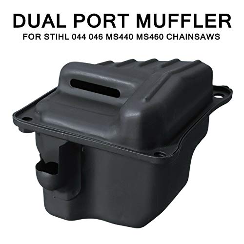 KBINGO Dual Port Exhaust Muffler with Gasket Kit 1125-140-0612 Fits for Stihl 044 046 MS440 MS460 MS461 Chainsaws, Replaces 1128-140-0603