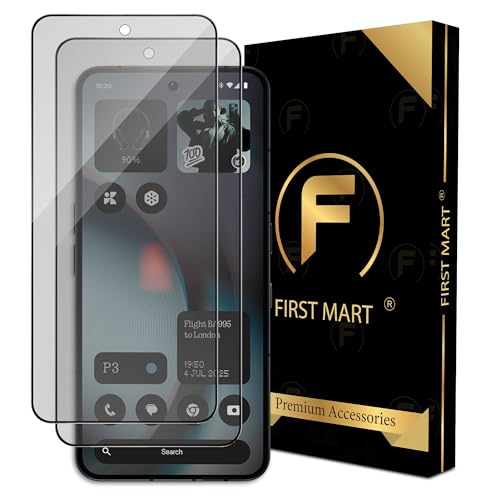 Image of FIRST MART Gorilla Tempered Glass Compatible For Nothing Phone 3 5G (6.7 Inch) With Easy Installation Kit for Smartphone| Edge To Edge Coverage | Black, Pack of 2