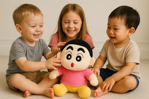Image of Shinchan Plush Toy, RED and Yellow, 35 cm Soft Stuffed Character Doll
