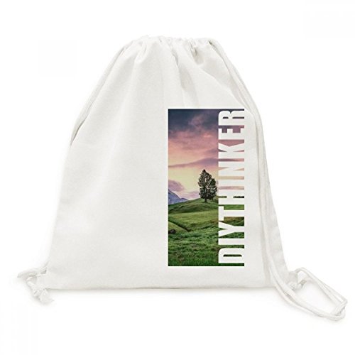 Sac à dos à cordon avec motif nature en toile résistante pour un confort quotidien
