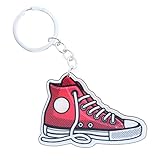 SandT Collection Bright Acrylic Sneaker Keychain Keyring-Red