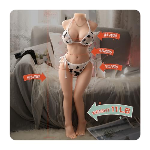 Image of 27.5 inches 11LB Full Size Sex Doll Male Sex Toys - 1:2 Full Body Sex Doll，with Big Boobs & Soft Ass, Sex Dolls for Men Realistic Textured Vaginal Anal Tunnel, Male Masturbator Built-in Skeleton