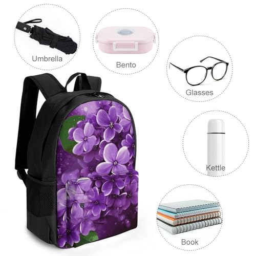 Mochila impermeable de poliéster para viaje con diseño floral miniatura 4