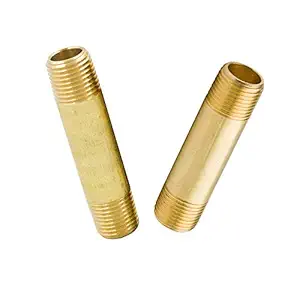 Legines Brass Long Nipple Pipe Fitting, 3/8