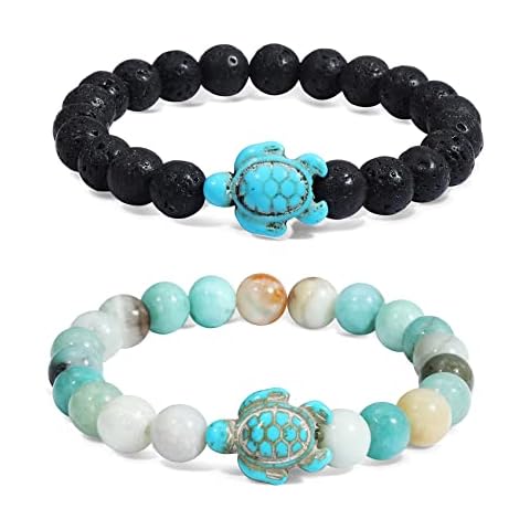 GIEIWIW Sea Turtle Bracelet Black and Blue White Bundle Goods Cover