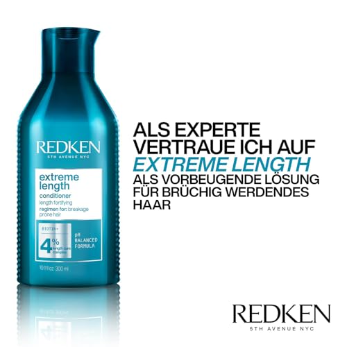 Foto von Redken Spülung für lange und starke Haare, Anti Haarbruch, Mit Biotin und Rizinusöl, Extreme Length Conditioner, 1 x 300 ml