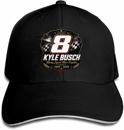 Limecute Kyle Busch Hat Adjustable Baseball Cap Unisex Men&Women Black