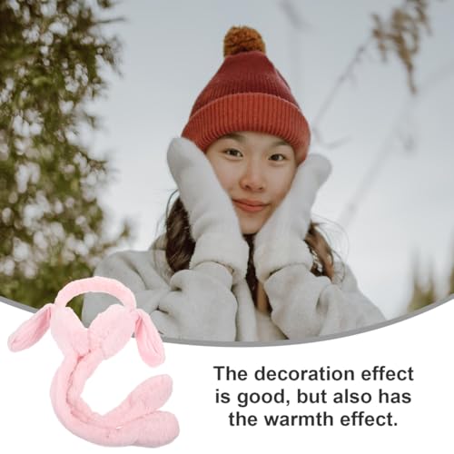 PRETYZOOM Cold Earmuffs Dancing Bunny Ears Bunny Ear Muffs Bunny Earmuff Ear Warmer Scarf Fluffy Ear Muffs Winter Earmuffs Moving Ear Hat Furry Ear Warmers Ear Protection Student Plush Photo2