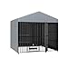 GOWE Large Dog Kennel Outdoor Pet Pens Dogs Run Enclosure Animal Hutch Metal Coop Fence with Roof Cover(6.6'L x 6.6'W x 6.4'H)