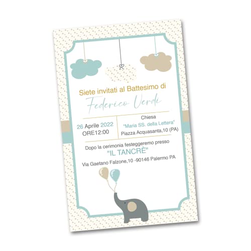 Biglietti Inviti per Festa BATTESIMO