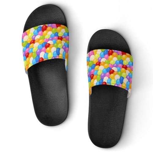 Colorful Gum Balls PVC Slippers Sandals for Women Men Open Toe Soft Cushioned Non-Slip Sandal for Indoor Outdoor