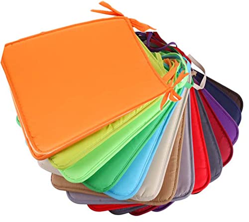 Waigg Kii Lot de 2/6/8 coussins de chaise avec attaches 40 x 40 cm, coussins de chaise de salle à manger antidérapants pour jardin, coussin de siège...