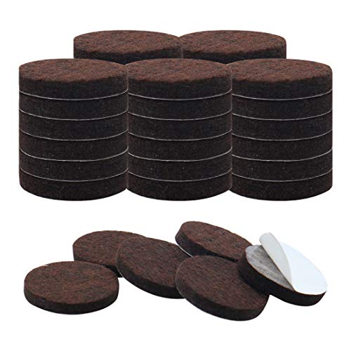 Uxcell 36Pcs Furniture Pads Round 1 1/4" Self-Stick Non-Slip Anti-Scratch Felt Pads Floors Protector Dark Brown #TOP28
