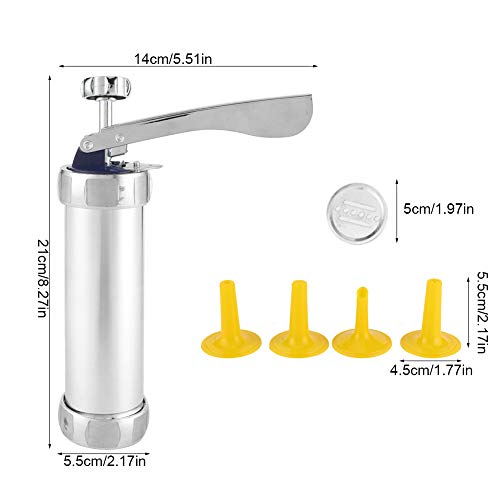 Stainless Steel, Cookies Press Maker Kit Biscuits Machine S Bakeware Biscuits Maker Cookie Press Kit Punjabi Cookies Atta Machine with 20 4 Nozzles Cookie Presses - Image 3