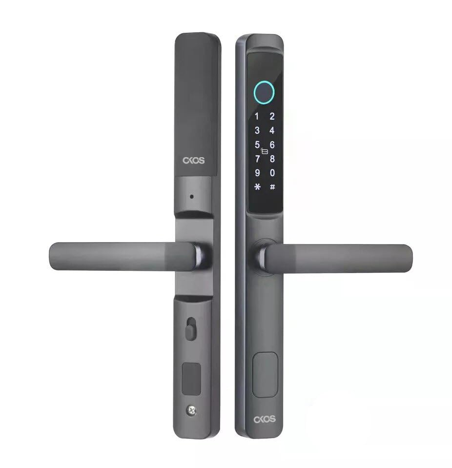 Okos Smart WiFi Aluminum Door Waterproof IP65 Think Profile Glass Door Biometric Fingerprint Password Card Key Smart Home Door Lock (B0B825N4VR) Amazon Price History, Amazon Price Tracker
