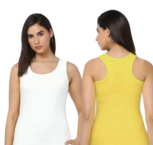 Women Cotton Tank Top Combo Pack of 2 Sleeveless Soft Breathable Tops Stretchable Casual Inner & Layering Vest-image-37