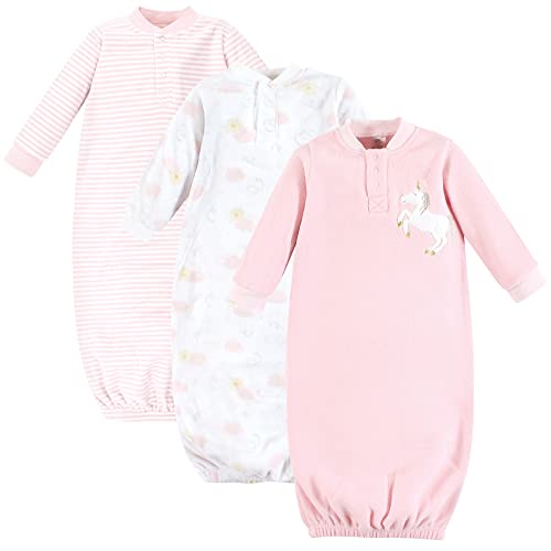 Image of Yoga Sprout Unisex Baby Fleece Gown 3pk, Unicorn, 0-6 Months