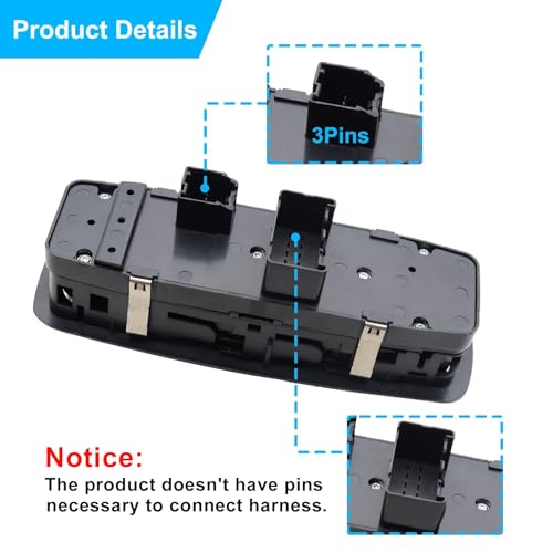 Image of SecosAutoparts Front Driver Side Power Window Switch Compatible with Volkswagen Routan 2009 2010 2011 2012 2013 Repalce 7B0959857E 7B0959857B