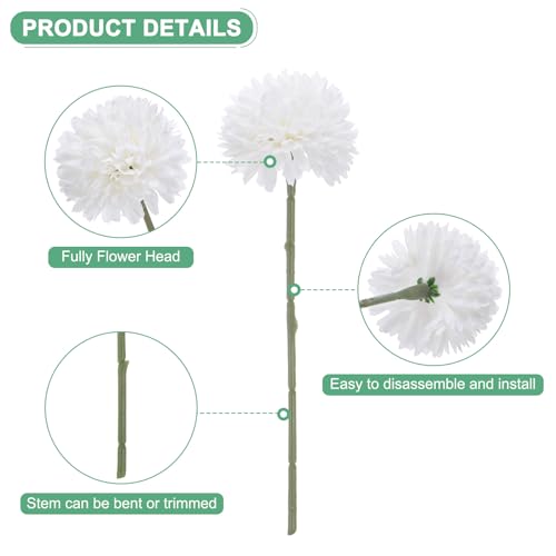 M METERXITY 12-Pack Artificial Chrysanthemum Ball Flowers - Image 2