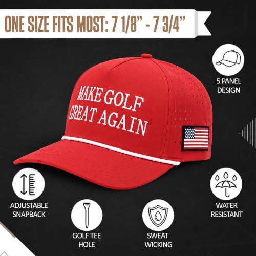 Image of Curves & Clubs Trump Golf Hats - One Size Adjustable Men's Hat - Breathable & Durable Trump Rope Hat - Perfect Golf Gift