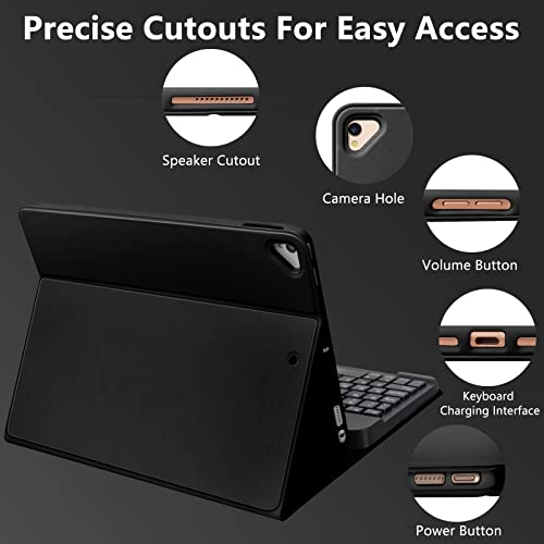 MMK Keyboard Case for iPad 10.2" 9th 8th 7th Generation, with Detachable Bluetooth Keyboard and Pencil Holder, for iPad 10.2 Inch/iPad Air 10.5"(3rd Gen)/iPad Pro 10.5 in, Auto Sleep/Wake Function - Image 5