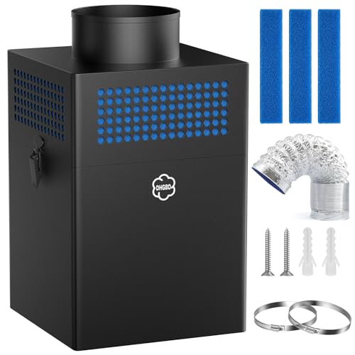 Indoor Dryer Vent Kit Filter Bucket Dryer Lint Trap Box with 4 Dryer Vent Hose 2 Hose Clamps Lint Trap for Electric Dryers Vent- Dryer Lint Catcher (Metal)