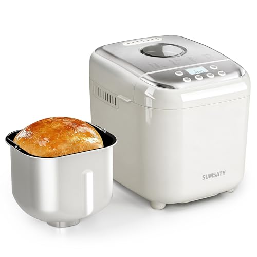 SUMSATY Bread Maker, 2.2LB 16-in-1 Bread Machine, Automatic Bread Maker Machine with Nonstick Ceramic Pan & 15H Timer & 1H Keep Warm for Beginner, Breadmaker with Gluten-Free, French, Yogurt, Recipe SUMSATY Bread Maker, 2.2LB 16-in-1 Bread Machine, Automatic Bread Maker Machine with Nonstick Ceramic Pan & 15H Timer & 1H Keep Warm for Beginner, Breadmaker with Gluten-Free, French, Yogurt, Recipe