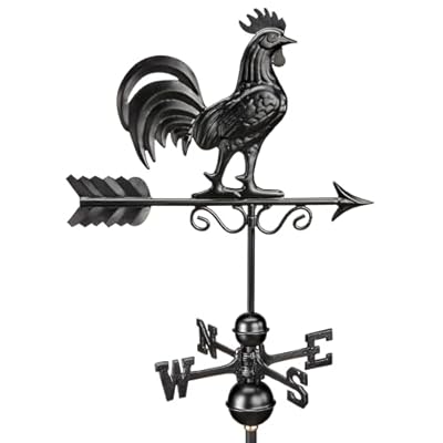 Bantam Rooster Weathervane 1975K - Black Finish, Medium, by Good Directions