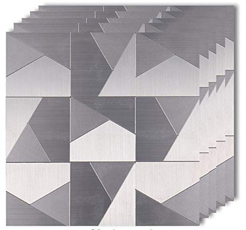 XUANINY Metal Backsplash Shiny Tile Peel and Stick Mosaics for Kitchen Backsplashes, 11.8"x11.8" Aluminum Surface 3D Wall Sticker Panel Metal Mosaic (5 Sheets, Silver, Thicker Design) XUANINY Metal Backsplash Shiny Tile Peel and Stick Mosaics for Kitchen Backsplashes, 11.8"x11.8" Aluminum Surface 3D Wall Sticker Panel Metal Mosaic (5 Sheets, Silver, Thicker Design)