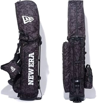 ニューエラ キャディバック ブラックハンターカモ×ホワイト キャディーバッグ スタンド式 ワードマークロゴ ブラックハンターカモ