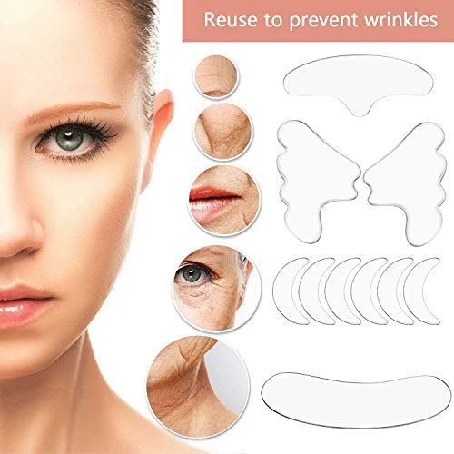 LLSH Blumbody Wrinkle Parches for Face - Juego de Almohadillas Reutilizables de Gel de Silicona Antiarrugas para… - Imagen 3