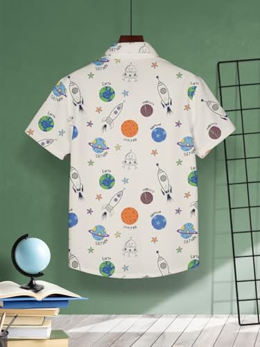 Image of HELLCAT Beige Trendy Regular Fit Printed Causal Shirt for Boys