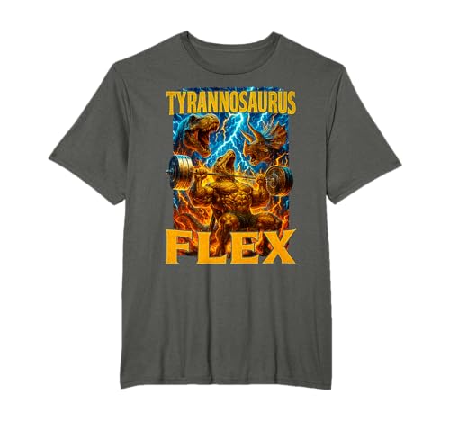 Ya en mundofriki.es: Divertido Tyrannosaurus Flex Irónico Culturismo Gimnasio Meme Camiseta