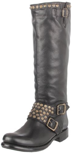 FRYE Women's Jenna Studded Tall Knee-High Boot, Black, 6 M US
