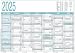Produktbild Zettler - Arbeitstagekalender 2025 grau/türkis, 29,7x21cm, Plakatkalender mit 6 Monaten auf 1 Seite, Mondphasen, Arbeitstage-, Tages- und Wochenzählung, Ferientermine und deutsches Kalendarium