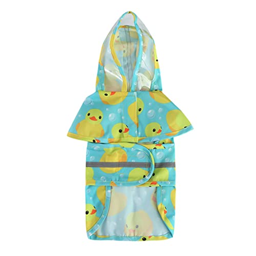 Ornaous Cute Rubber Duck Dog Raincoat With Hood, Reflective Waterproof Pet Rain Jacket For Small Puppy Large Dogs（Xxl Size） #TOP3