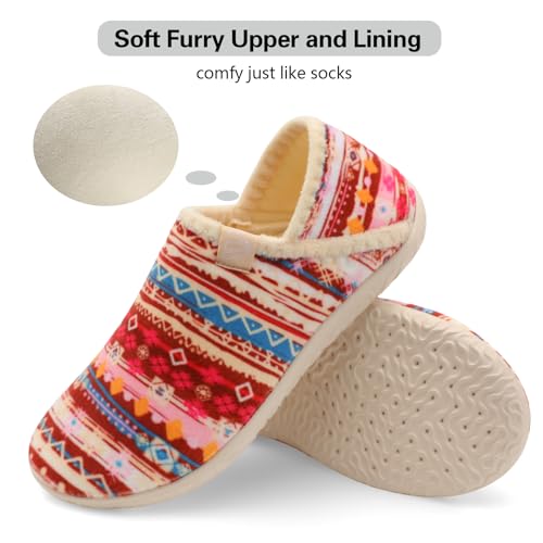 Image of Spesoul Fuzzy House Slippers for Women Men Indoor Closed Back Lightweight Cozy Faux Furry Lining Barefoot House Shoes Slipper Socks for Bedroom Home Office Yoga Outdoor Walking Shoes 10-10.5 Women /8-8.5 Men