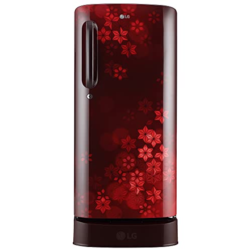 Image of LG 190 L 5 Star Inverter Direct-Cool Single Door Refrigerator Appliance (GL-D201ASQZ, Scarlet Quartz, Base stand with drawer & Fast Ice Making, 2022 Model)