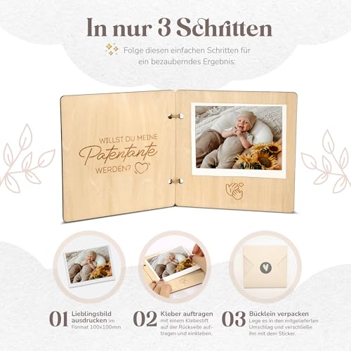 Godmother Ask Wooden Book with Envelope & Seal - Will You Be My Godmother?, Nature of Wood - Image 4