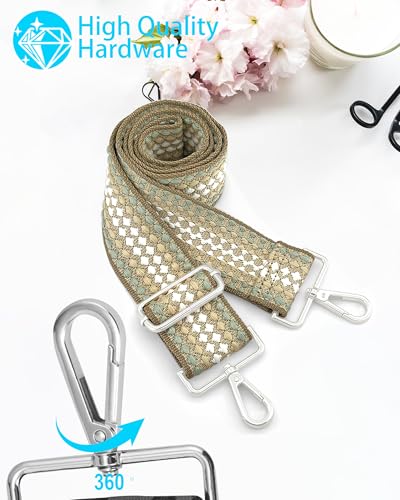 Image of Silvery Purse Straps Replacement Crossbody - Guitar Strap for Purse Crossbody
