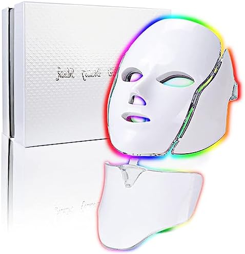 RtLvio Led Face Mask Light Therapy, 7 Colors LED Light Therapy Mask for Facial Skin Care, Colorful LED Beauty Mask, Led Mask Therapy Facial,