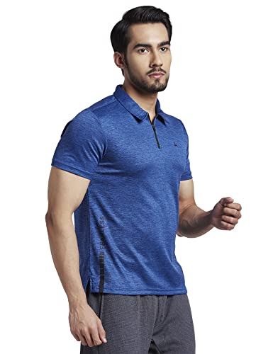 Image of Parx Men's Pure Polyester Solid Pattern Regular Fit Polo Neck Half Sleeve Casual T-Shirt