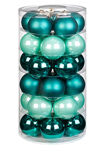 Inge Glas Weihnachtskugeln | Schöne Christbaumkugeln aus Glas | 30...