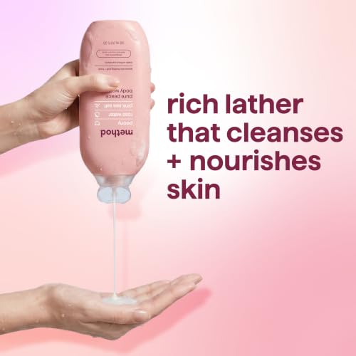 Image of method Body Wash, Pure Peace, 18 fl oz | Soothing Formula, Leaves Skin Feeling Soft & Moisturized, Made Without Parabens, Notes of Peony, Rose Water & Pink Sea Salt