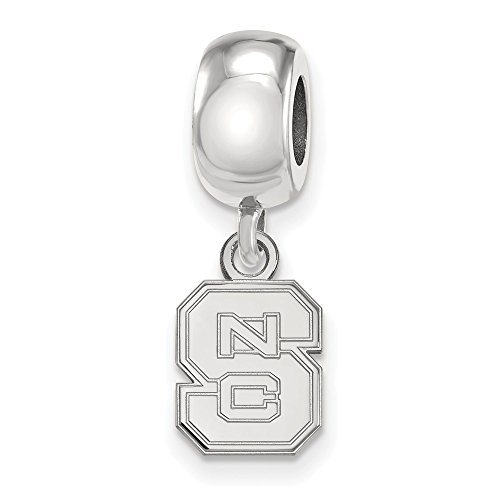 NC State Bead Charm Extra Small (3/8 Inch) Dangle (Sterling Silver)